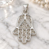 Sterling Silver Religious Pendant, Judaica and Hand of God Design, Polished, Raw, 05.398.0014