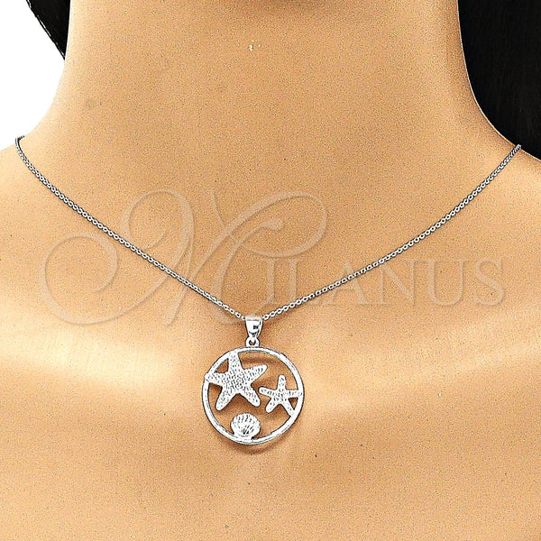 Sterling Silver Pendant — Fancy Pendant Shell Design with White Micro Pave — alternate product view — SKU 149019 | Plata 925 dije — elegante Pendant Shell diseño with blanco Micro Pave — SKU 149019