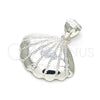 Sterling Silver Fancy Pendant, Shell Design, Polished, Raw, 05.398.0018