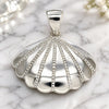 Sterling Silver Fancy Pendant, Shell Design, Polished, Raw, 05.398.0018