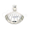 Sterling Silver Fancy Pendant, Shell Design, Polished, Raw, 05.398.0018