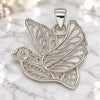 Sterling Silver Fancy Pendant, Bird Design, Polished, Raw, 05.398.0019