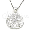 Sterling Silver Fancy Pendant, Flower Design, Polished, Raw, 05.398.0020