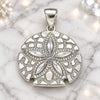 Sterling Silver Fancy Pendant, Flower Design, Polished, Raw, 05.398.0020