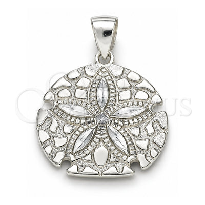 Sterling Silver Fancy Pendant, Flower Design, Polished, Raw, 05.398.0020