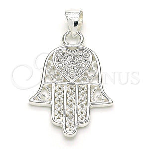 Sterling Silver Pendant — Religious Pendant Judaica and Hand of God Design — main product view — SKU 149026 | Plata 925 dije — Religious Pendant Judaica and Hand of God diseño — SKU 149026