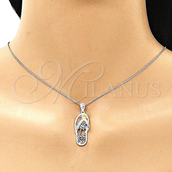 Sterling Silver Pendant — Fancy Pendant Shoes and Palm Tree Design Multicolor — alternate product view — SKU 149028 | Plata 925 dije — elegante Pendant Shoes and Palm Tree diseño Multicolor — SKU 149028