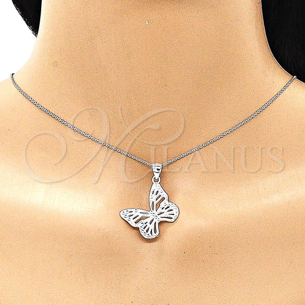 Sterling Silver Pendant — Fancy Pendant Butterfly Design Polished Raw 05. — alternate product view — SKU 149030 | Plata 925 dije — elegante Pendant Butterfly diseño pulido Raw 05. — SKU 149030