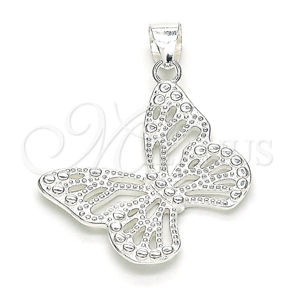Sterling Silver Pendant — Fancy Pendant Butterfly Design Polished Raw 05. — main product view — SKU 149030 | Plata 925 dije — elegante Pendant Butterfly diseño pulido Raw 05. — SKU 149030