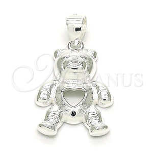 Sterling Silver Pendant — Fancy Pendant Teddy Bear and Heart Design Polished — main product view — SKU 149031 | Plata 925 dije — elegante Pendant Teddy Bear and corazón diseño pulido — SKU 149031