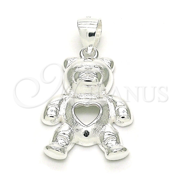 Sterling Silver Pendant — Fancy Pendant Teddy Bear and Heart Design Polished — main product view — SKU 149031 | Plata 925 dije — elegante Pendant Teddy Bear and corazón diseño pulido — SKU 149031