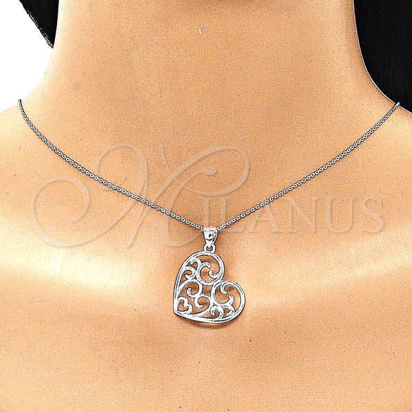 Sterling Silver Pendant — Fancy Pendant Heart Design Polished Raw 05. — alternate product view — SKU 149034 | Plata 925 dije — elegante Pendant corazón diseño pulido Raw 05. — SKU 149034