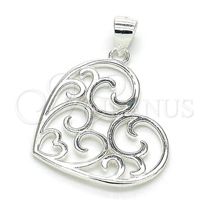 Sterling Silver Pendant — Fancy Pendant Heart Design Polished Raw 05. — main product view — SKU 149034 | Plata 925 dije — elegante Pendant corazón diseño pulido Raw 05. — SKU 149034