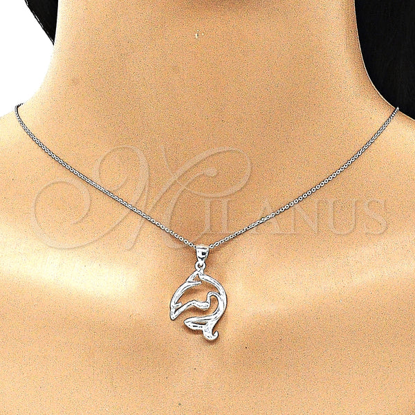 Sterling Silver Pendant — Fancy Pendant Dolphin Design Polished Raw 05. — alternate product view — SKU 149038 | Plata 925 dije — elegante Pendant Dolphin diseño pulido Raw 05. — SKU 149038