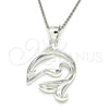 Sterling Silver Fancy Pendant, Dolphin Design, Polished, Raw, 05.398.0033