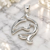 Sterling Silver Fancy Pendant, Dolphin Design, Polished, Raw, 05.398.0033