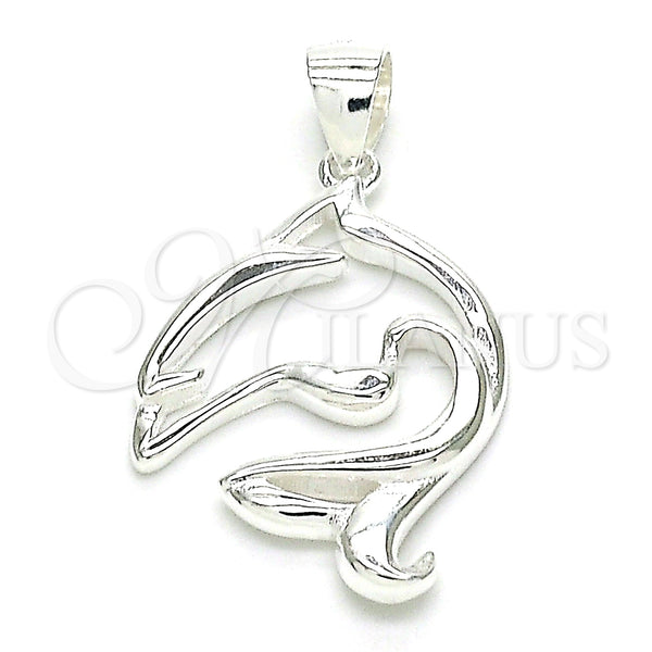 Sterling Silver Pendant — Fancy Pendant Dolphin Design Polished Raw 05. — main product view — SKU 149038 | Plata 925 dije — elegante Pendant Dolphin diseño pulido Raw 05. — SKU 149038