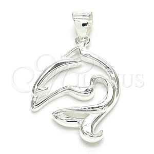 Sterling Silver Pendant — Fancy Pendant Dolphin Design Polished Raw 05. — main product view — SKU 149038 | Plata 925 dije — elegante Pendant Dolphin diseño pulido Raw 05. — SKU 149038