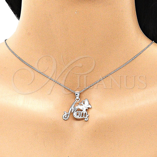 Sterling Silver Pendant — Fancy Pendant Mom and Butterfly Design Polished Raw — alternate product view — SKU 149039 | Plata 925 dije — elegante Pendant Mom and Butterfly diseño pulido Raw — SKU 149039