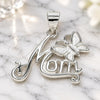 Sterling Silver Fancy Pendant, Mom and Butterfly Design, Polished, Raw, 05.398.0034