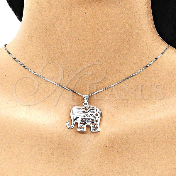 Sterling Silver Pendant — Fancy Pendant Elephant Design Polished Raw 05. — alternate product view — SKU 149040 | Plata 925 dije — elegante Pendant Elephant diseño pulido Raw 05. — SKU 149040