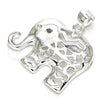 Sterling Silver Fancy Pendant, Elephant Design, Polished, Raw, 05.398.0035