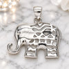 Sterling Silver Fancy Pendant, Elephant Design, Polished, Raw, 05.398.0035