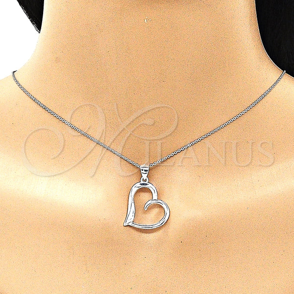 Sterling Silver Pendant — Fancy Pendant Heart Design Polished Raw 05. — alternate product view — SKU 149041 | Plata 925 dije — elegante Pendant corazón diseño pulido Raw 05. — SKU 149041