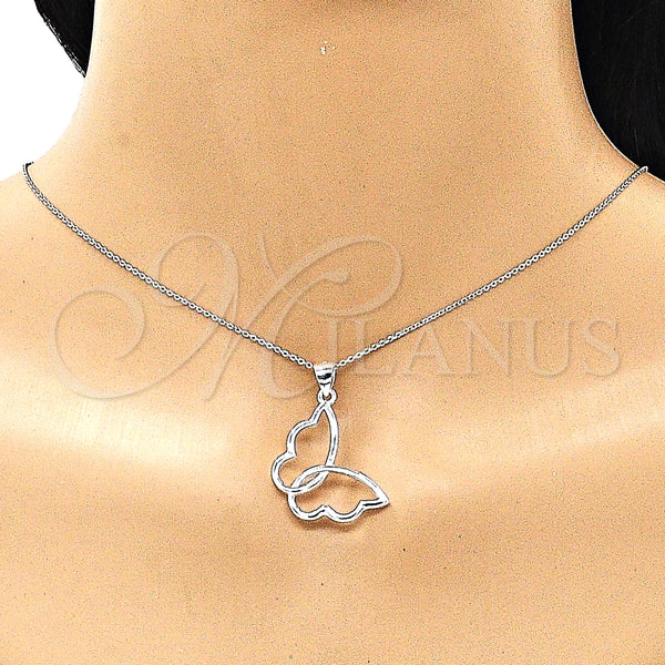 Sterling Silver Pendant — Fancy Pendant Butterfly Design Polished Raw 05. — alternate product view — SKU 149042 | Plata 925 dije — elegante Pendant Butterfly diseño pulido Raw 05. — SKU 149042