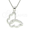 Sterling Silver Fancy Pendant, Butterfly Design, Polished, Raw, 05.398.0037