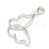 Sterling Silver Fancy Pendant, Butterfly Design, Polished, Raw, 05.398.0037