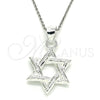 Sterling Silver Fancy Pendant, Star of David Design, Polished, Raw, 05.398.0039