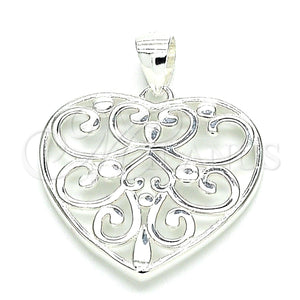 Sterling Silver Pendant — Fancy Pendant Heart Design Polished Raw 05. — main product view — SKU 149045 | Plata 925 dije — elegante Pendant corazón diseño pulido Raw 05. — SKU 149045