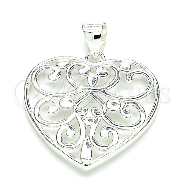Sterling Silver Pendant — Fancy Pendant Heart Design Polished Raw 05. — main product view — SKU 149045 | Plata 925 dije — elegante Pendant corazón diseño pulido Raw 05. — SKU 149045
