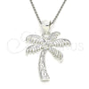 Sterling Silver Fancy Pendant, Palm Tree Design, Polished, Raw, 05.398.0041