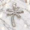 Sterling Silver Fancy Pendant, Palm Tree Design, Polished, Raw, 05.398.0041