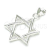 Sterling Silver Fancy Pendant, Judaica and Star of David Design, Polished, Raw, 05.398.0044