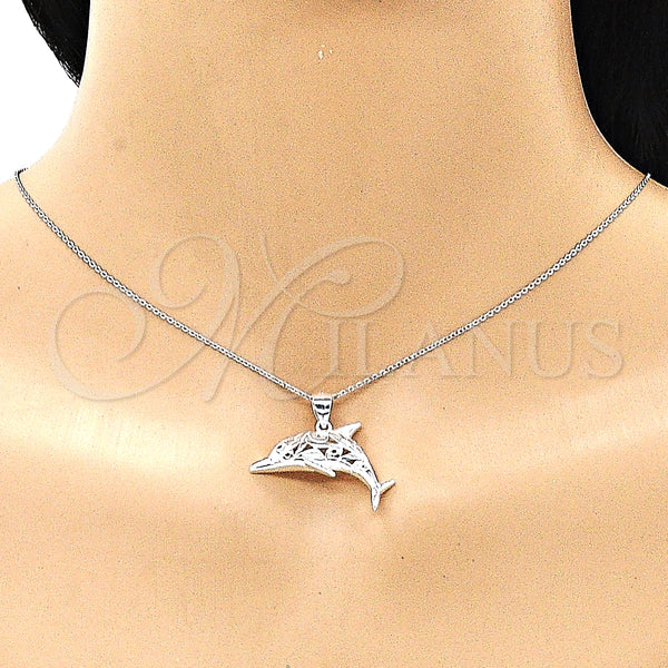 Sterling Silver Pendant — Fancy Pendant Dolphin Design Polished Raw 05. — alternate product view — SKU 149050 | Plata 925 dije — elegante Pendant Dolphin diseño pulido Raw 05. — SKU 149050