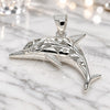 Sterling Silver Fancy Pendant, Dolphin Design, Polished, Raw, 05.398.0045