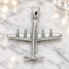 Sterling Silver Fancy Pendant, Airplane Design, Polished, Raw, 05.398.0046