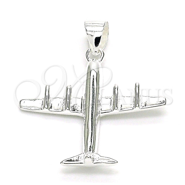 Sterling Silver Pendant — Fancy Pendant Airplane Design Polished Raw 05. — main product view — SKU 149051 | Plata 925 dije — elegante Pendant Airplane diseño pulido Raw 05. — SKU 149051