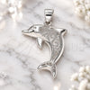 Sterling Silver Fancy Pendant, Dolphin Design, Polished, Raw, 05.398.0049