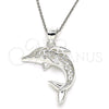 Sterling Silver Fancy Pendant, Dolphin Design, Polished, Raw, 05.398.0053