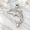 Sterling Silver Fancy Pendant, Dolphin Design, Polished, Raw, 05.398.0053