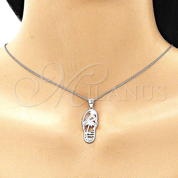 Sterling Silver Pendant — Fancy Pendant Shoes and Palm Tree Design Polished — alternate product view — SKU 149061 | Plata 925 dije — elegante Pendant Shoes and Palm Tree diseño pulido — SKU 149061