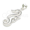 Sterling Silver Fancy Pendant, Seahorse Design, Polished, Raw, 05.398.0059