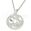 Sterling Silver Fancy Pendant, Seahorse and Shell Design, Polished, Raw, 05.398.0060