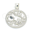 Sterling Silver Fancy Pendant, Seahorse and Shell Design, Polished, Raw, 05.398.0060