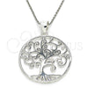 Sterling Silver Fancy Pendant, Tree Design, Polished, Raw, 05.398.0061