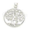 Sterling Silver Fancy Pendant, Tree Design, Polished, Raw, 05.398.0061